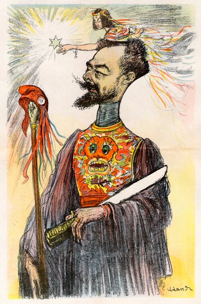 Paul Doumer (1857-1932)-Charles Leandre (1862-1934)による1902年の「Le Rire」誌に掲載された漫画。 作： Charles Leandre
