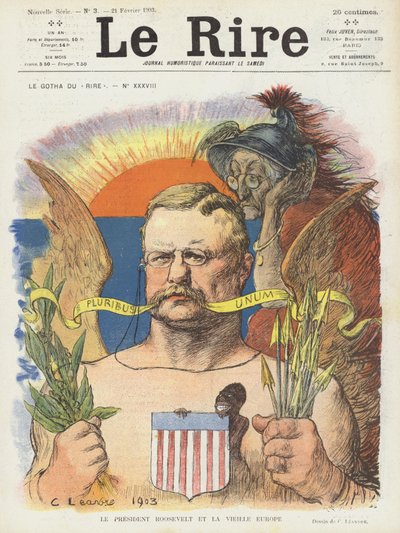 ルーズベルト大統領と旧ヨーロッパ。ル・リールのイラスト 作： Charles Leandre