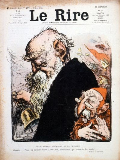 Le Rire』誌の表紙を飾るユージン・アンリ・ブリッソンの風刺イラスト（1906年）（エングレーヴィング 作： Charles Leandre