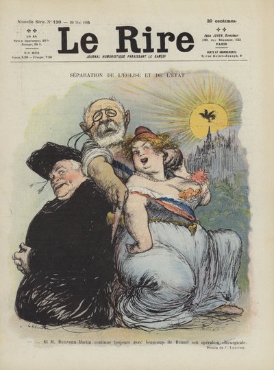教会と国家の分離。ル・リールのイラスト 作： Charles Leandre