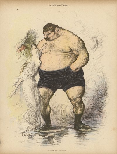 愛のための闘争。柔らかさと強さ（カラーリトグラフ 作： Charles Leandre