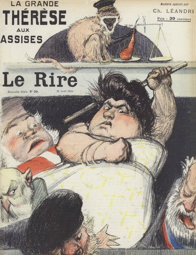 悪名高い詐欺師テレーズハンバートの裁判。ル・リールのイラスト 作： Charles Leandre