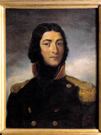 ルイ・ラザール・オッシュ将軍（1768-1797）の肖像 1792年の隊長服姿 シャルル・ヴィクトル・ルフェーブル（1805-1882）による絵画 19世紀。薄さ0.72 x 0.55 m 作： Charles Lefebvre