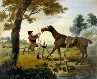 底辺の証明」（F.ジュークス(1745-1812)作『パイトリー・ハント』より 作： Charles Lorraine (after) Smith