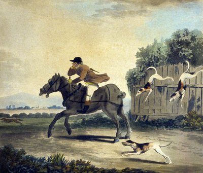 F.Dukes (1745-1812)作「The Pytchley Hunt」より「チームの先頭の馬」。 作： Charles Lorraine (after) Smith
