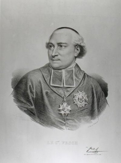 フランソワ・セラフィン・デルペッシュ（1778-1825）が彫刻したジョセフ・フェッシュ枢機卿（1763-1839）の肖像（エングレーヴィング）（モノクロ写真 作： Charles Louis (after) Bazin