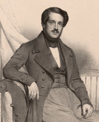 作曲家フランチェスコ・マシーニの肖像 1804～1863年、1837年。 作： Charles Louis Baugniet