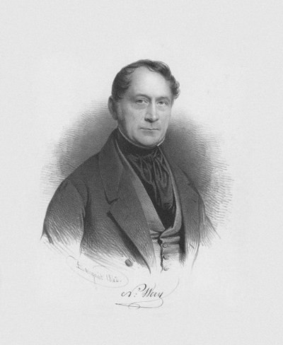 指揮者・作曲家のNicolas-Lambert Wéry 1789-1867 , 1842年の肖像。 作： Charles Louis Baugniet