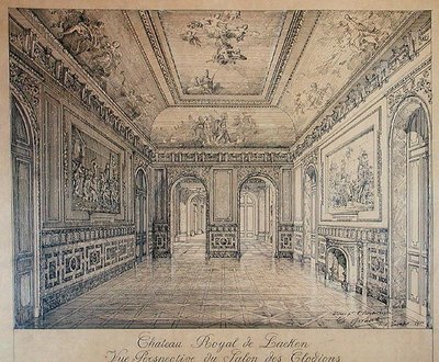 ラエケン王宮のサロン・デ・クロディオン 作： Charles Louis Girault