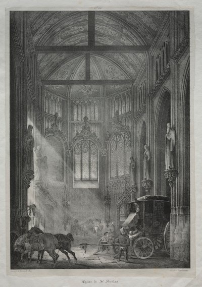 聖ニコラス教会、ルーアン、1823年。 作： Charles Louis Lesaint