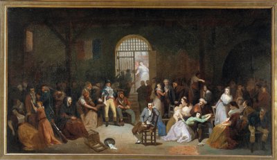 1795年7月、サン・ラザロの監獄での最後の恐怖の犠牲者の訴え 絵画：シャルル・ルイ・ミュラー（1815-1892） 1795年 日5,05 x 8,90 m 作： Charles Louis Lucien Muller