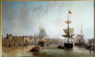 1855年のルーアン港 シャルル・ルイ・モザン(1806-1862)の絵画 1855年 日1,77x2,87 m ルーアン、ミュゼ・デ・ボザール 作： Charles Louis Mozin