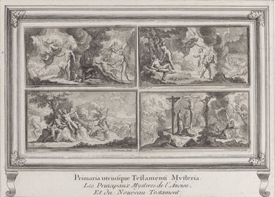 聖書の 4 つのシーン: 旧約聖書と新約聖書の主要な謎 Les principaux..., 1680-1728. 作： Charles Louis Simonneau