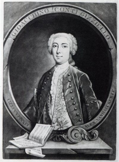 アレクサンダーヴァンヘッケンによって彫刻されたジョアッキーノコンティ、「ジッツィエッロ」、1736年 作： Charles Lucy