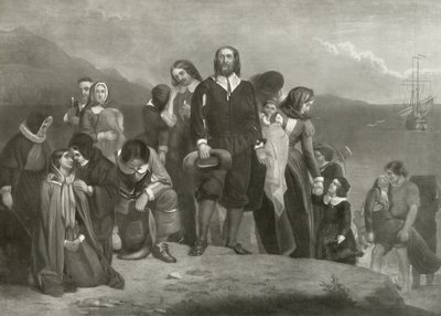 アメリカの巡礼者の父の着陸、1620 作： Charles Lucy