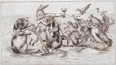 モルモットはビルを慰める、アリスの地下の冒険[不思議の国] 作： Charles Lutwidge Dodgson