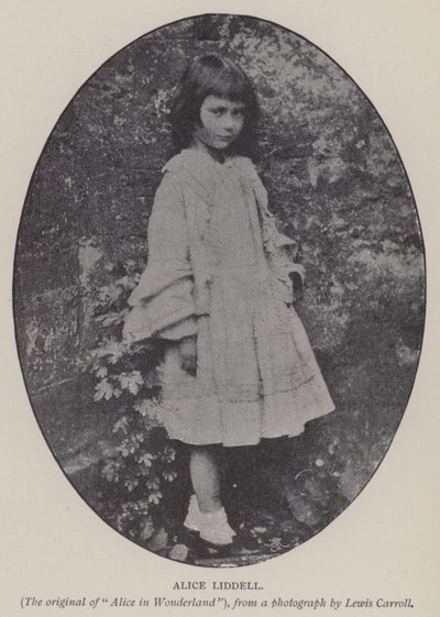 アリス・リデル（モノクロ写真 作： Charles Lutwidge Dodgson