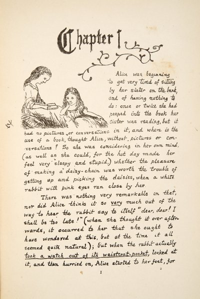 アリスと妹、イラストはアリスアドベンチャーアンダーグラウンド、パブ。 1886（ファクシミリ） 作： Charles Lutwidge Dodgson