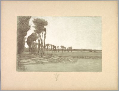 Suite de Paysages: 風景、プレート 5、レマルク、小麦の 3 本の茎 作： Charles Marie Dulac