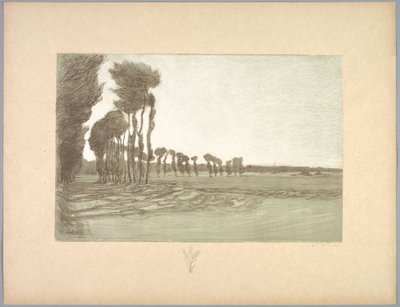 Suite de Paysages：Landscape、Plate 5、Remarque、Three Stalks of Wheat、1892-1893。 作： Charles Marie Dulac