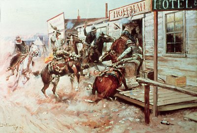 In Without Knock」（油彩・キャンバス 作： Charles Marion Russell