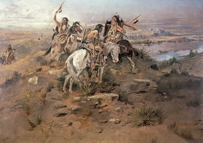 インディアンがルイス・クラークを発見 作： Charles Marion Russell