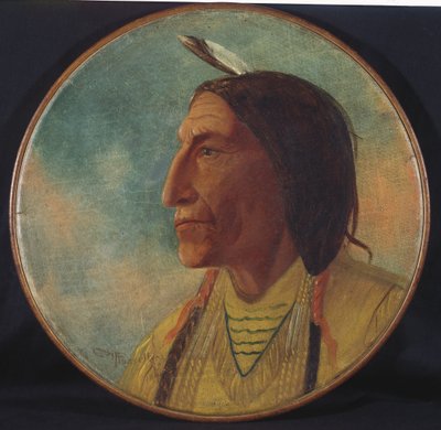 チーフウルフローブの肖像、1892年 作： Charles Marion Russell