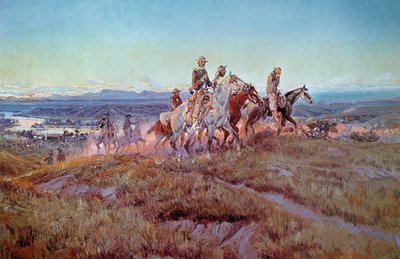 Riders of the Open Range」（油彩・キャンバス 作： Charles Marion Russell