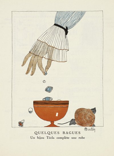 Gazette de Bon Tonの "Tecla"の広告、パブ。 1920年 作： Charles Martin