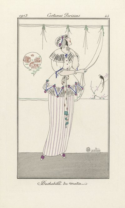 モーニングネグリジェ、コスチュームパリジャン、1913年発行（ステンシルプリント） 作： Charles Martin