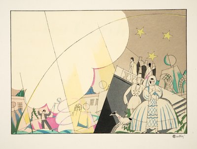 Feu、DArtifice、スポーツ＆エンターテイメント、パブ。 1914（ステンシルプリント） 作： Charles Martin