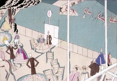馬のレース」1920年頃（紙にステンシル 作： Charles Martin