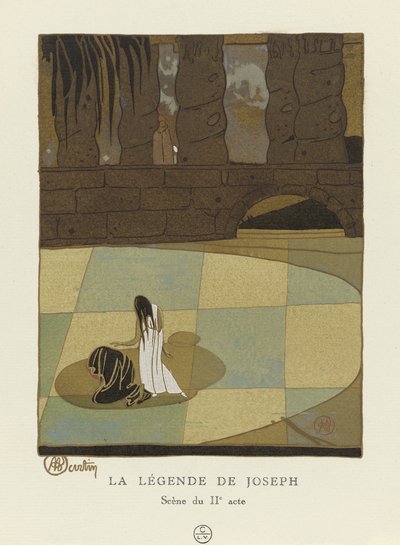 ジョセフの伝説、第2幕の舞台、パブ。 1914（ステンシルプリント） 作： Charles Martin