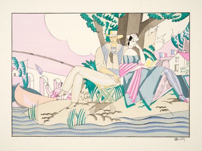 スポーツとエンターテイメント、パブからのラペッシュ。 1914（ステンシルプリント） 作： Charles Martin