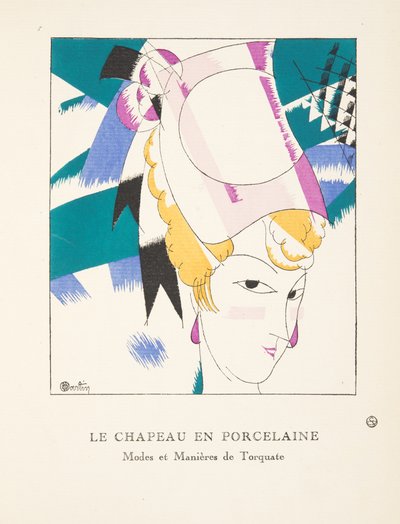 ルシャポーアンポーセリン、ファッションプレートのコレクション、1920年（ステンシルプリント） 作： Charles Martin