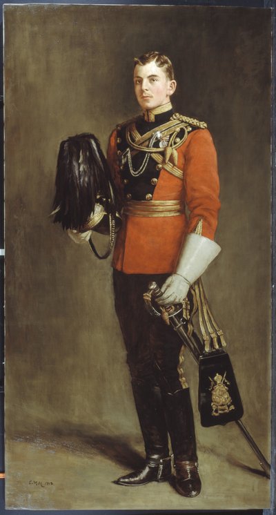 エドワード・ヤンガー少尉、第16女王の槍騎兵、1901年頃 作： Charles Martin Hardie