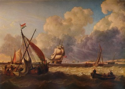 オランダ沿岸の漁船、1823 作： Charles Martin Powell