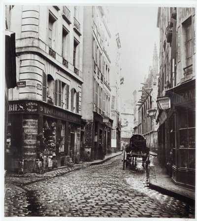 サン・セヴラン通り、1858-78年、パリ、ラルプ通りから 作： Charles Marville