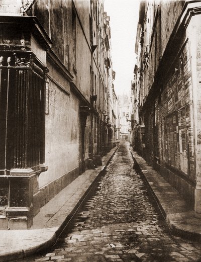 セーヌ通りから撮影されたパリのヴィスコンティ通り。6区です。 作： Charles Marville