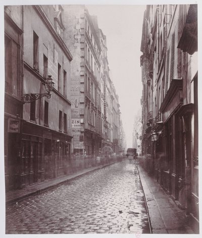1858-78年、パリのrue du Templeから出たRue de Gravilliers 作： Charles Marville