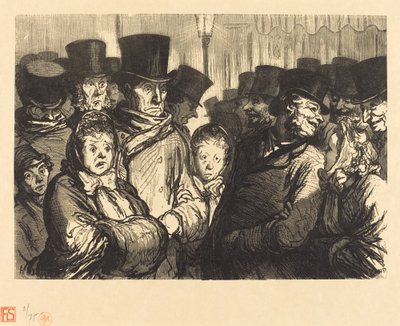 真夜中の大通りdu寺院 作： Charles Maurand after Honoré Daumier