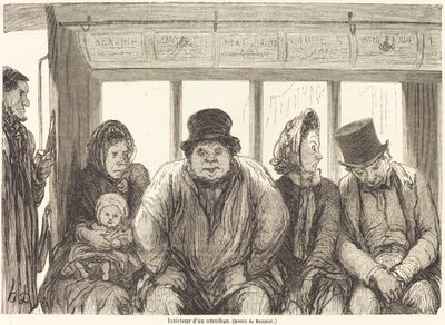 乗合バスの車内【下半分】 作： Charles Maurand after Honoré Daumier