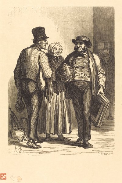 競売人のホテル: 商人 作： Charles Maurand after Honoré Daumier
