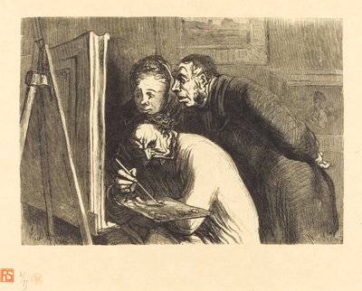 画家とブルジョア 作： Charles Maurand after Honoré Daumier