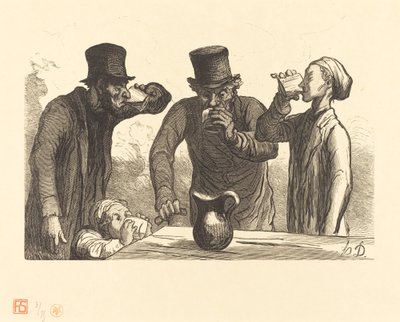 酒飲みの生理：四つの時代 作： Charles Maurand after Honoré Daumier