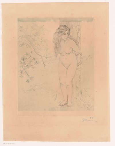木にもたれるエヴァ 作： Charles Maurin (signed by artist)