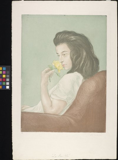 La Rose Thé (The Tea Rose) (クリーム紙にエッチングとアクアチント) 作： Charles Maurin