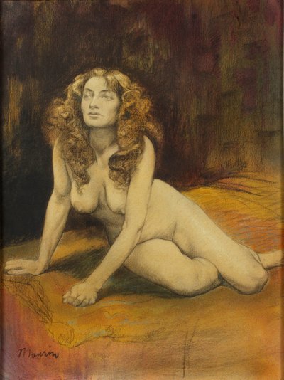 横たわっている女性の裸体、c。 1895年。 作： Charles Maurin