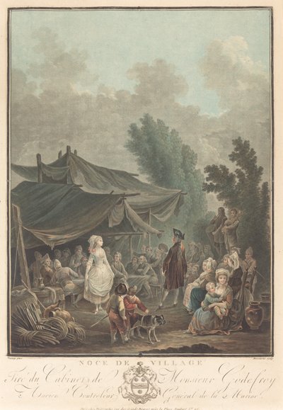 Noce de Village 村の結婚式、1785 年。 作： Charles Melchior Descourtis