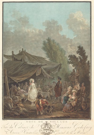 Noce de Village 村の結婚式、1785 年。 作： Charles Melchior Descourtis